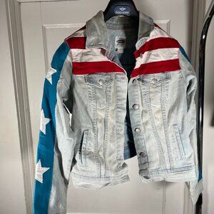America Chavez Cosplay Women's Jeans Jacket by Old Navy - Customized Size M